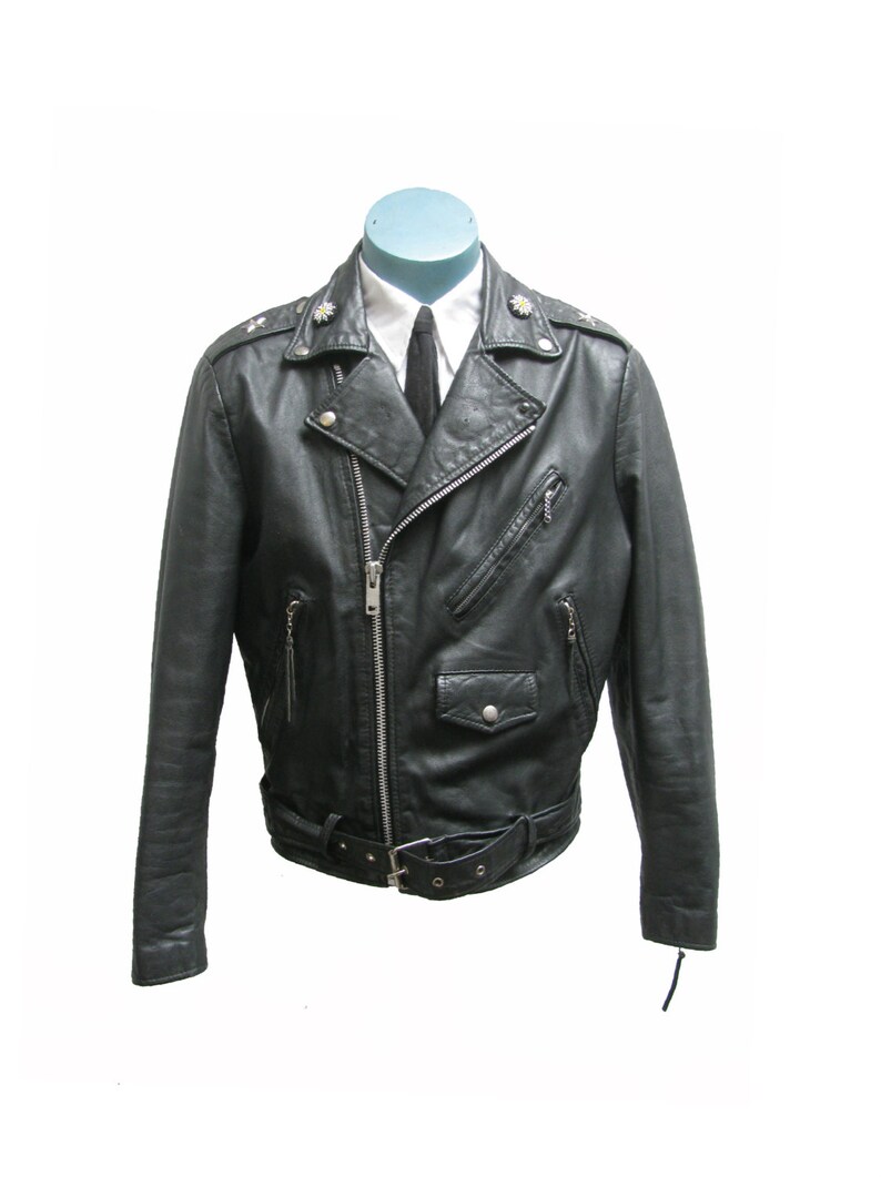 Boho Hippie Motorcycle Jacket Size 38 Fits Mens Small Bermans Image 0