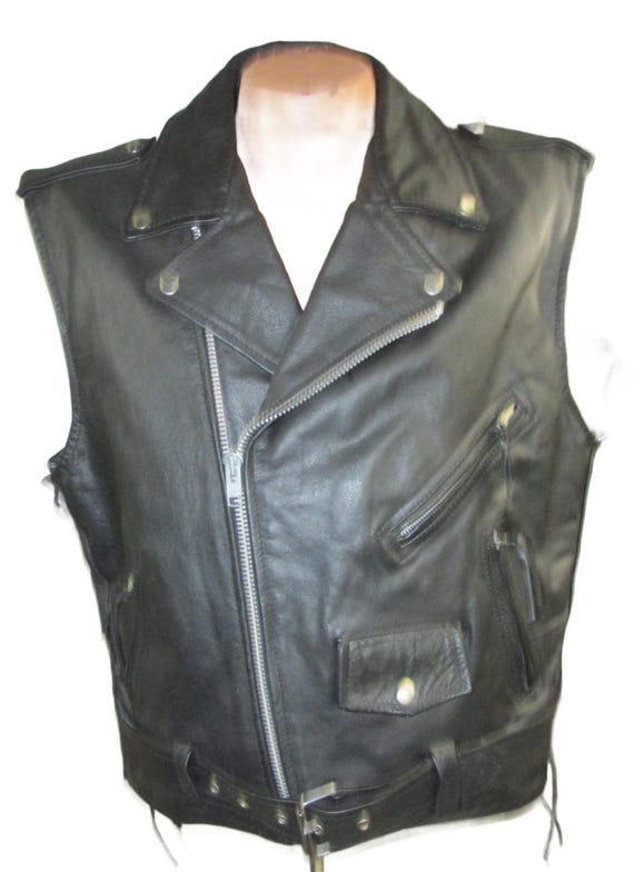 ジャケット・アウター 90's DS.PILOT black leather design vest Killstar Core Leather Vest Black Punk Gothic Alternative