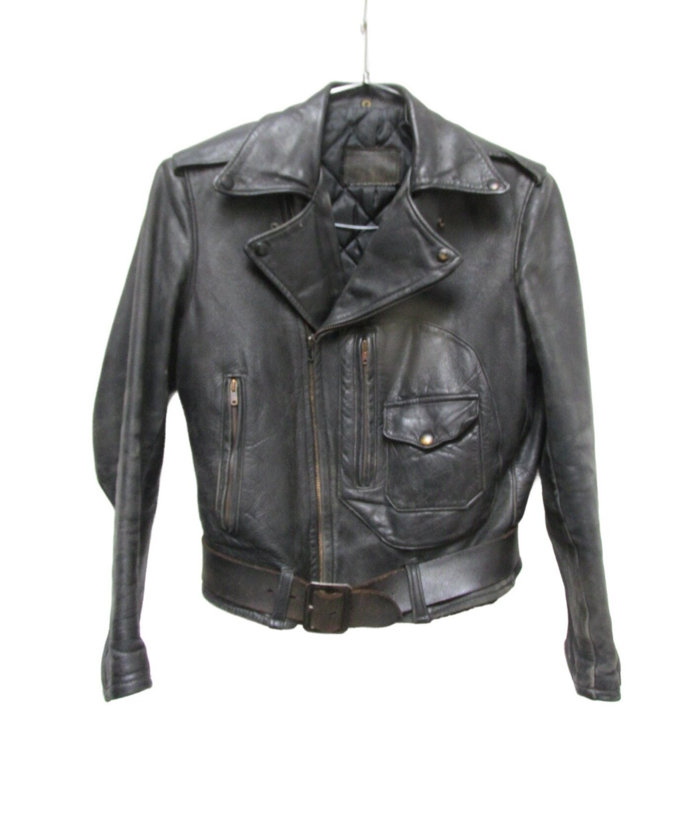 Vintage 1950s Sears Hercules Black Horsehide Leather Rider D