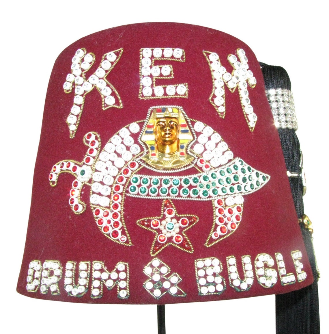 Vintage Shriners Fez KEM Drum and Bugle Hat Ornate Masonic Etsy