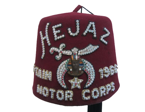 Vintage Shriners Fez Hat Hejaz Captain 