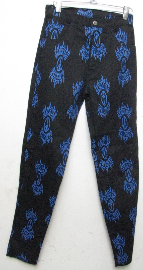 Vintage 1980s Men's Lip Service Black and Blue Ge… - image 7