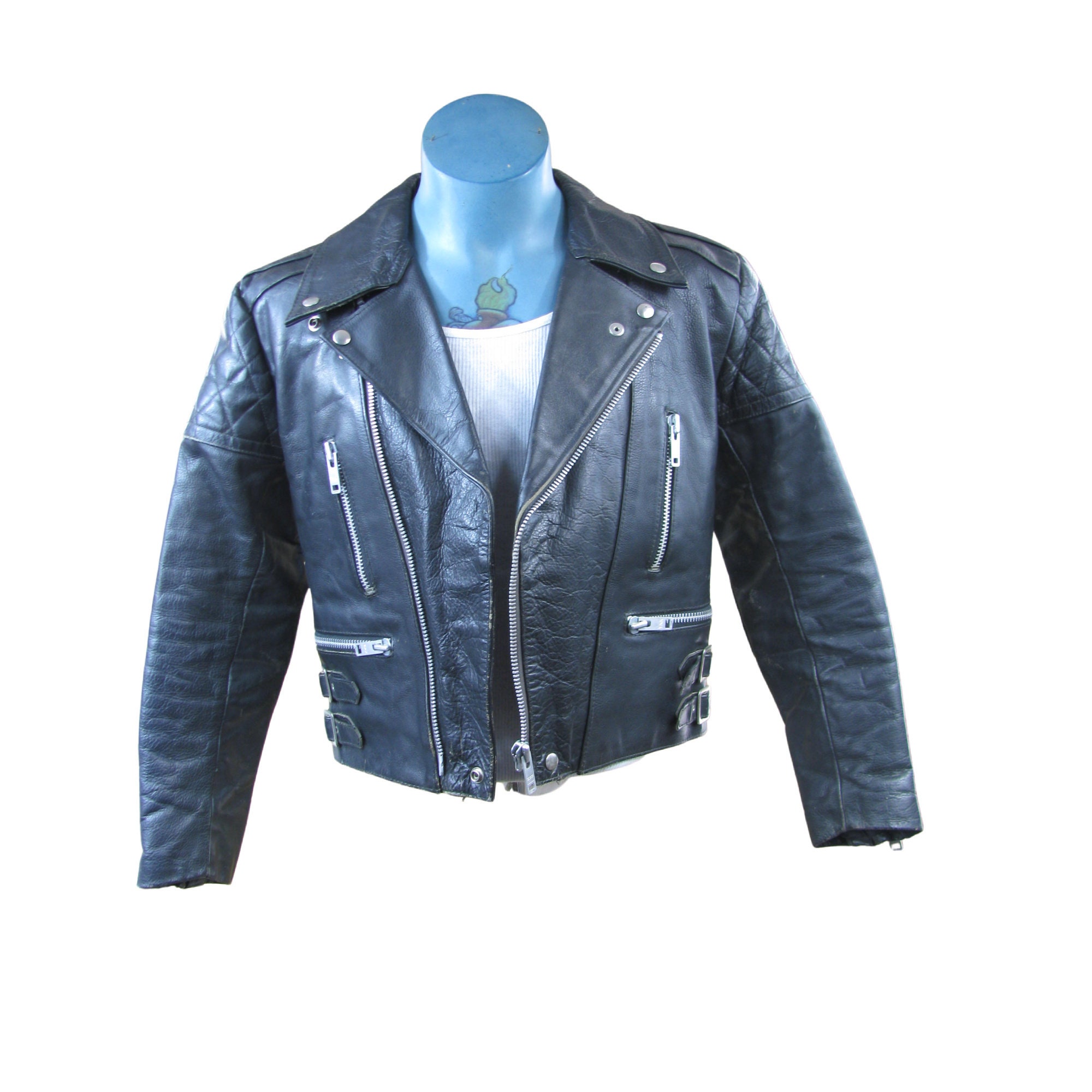 Vintage 1970s Kett Mens Black Leather 