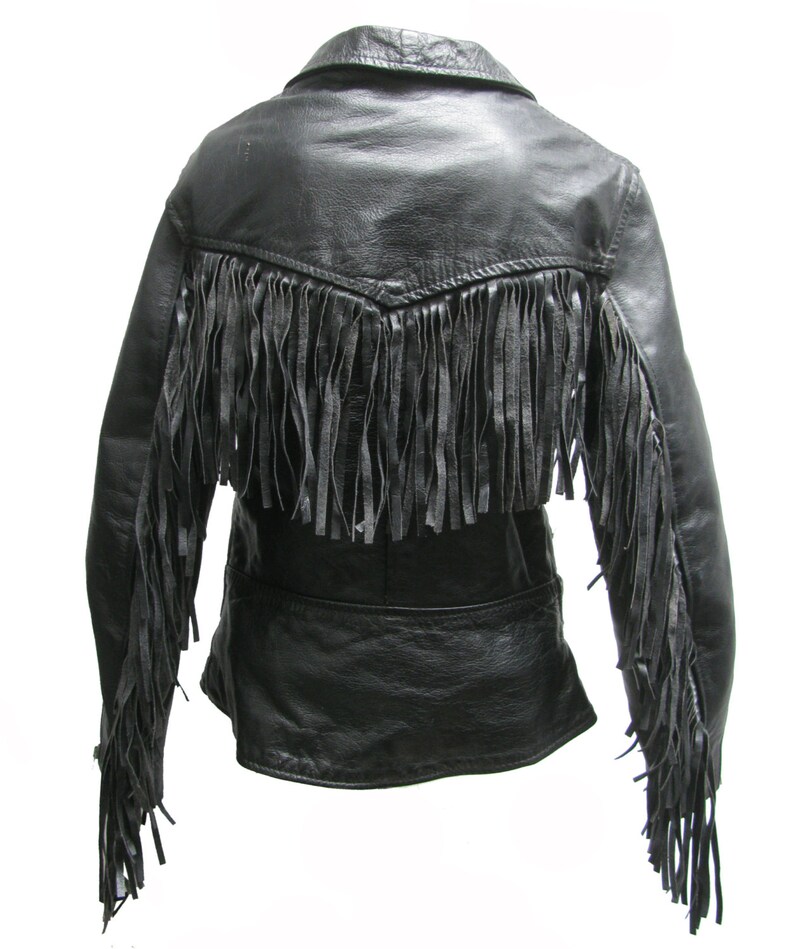 Black Leather English Style Fringed Double Buckle Motorcycle Black Leather English Style Fringed