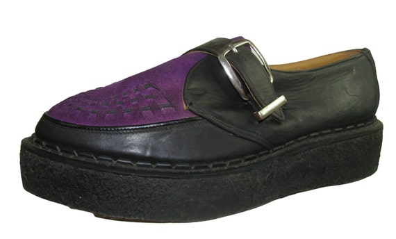 Vintage Mens John Fluevog George Cox Purple Suede & Black - Etsy