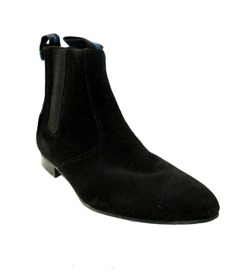 Vintage Chelsea Boots From England Mens Old Suede Black Suede - Etsy