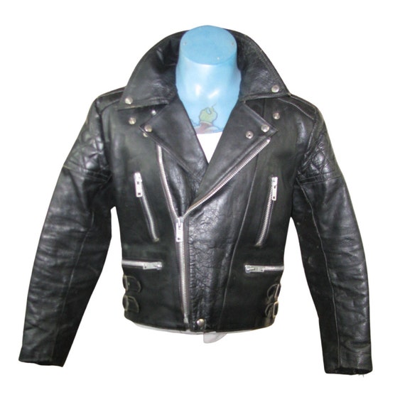 Vintage 1970s Kett Mens Black Leather 