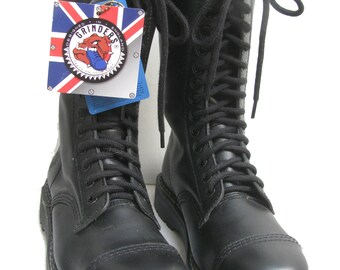 【激レア】GLADIATOR 14EYE BOOTS 英国製 GLADIATOR HI-TOP 14 EYELET BOOTS, BLACK, SIZE 6UK, STEEL TOE