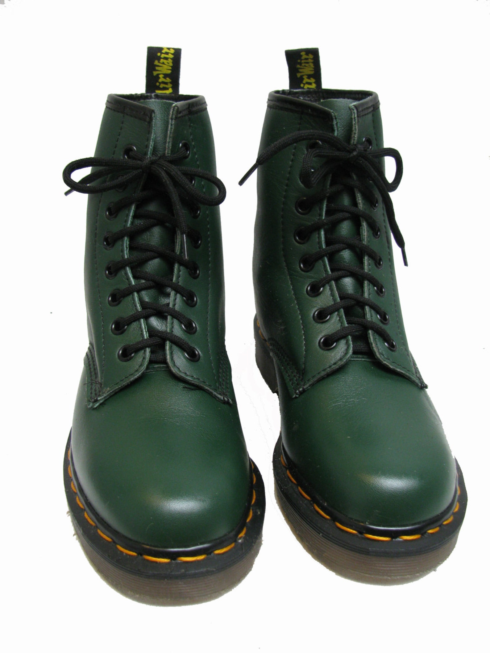 Green Dr Martens Boots Vintage 1980s Womens Doc Martens Etsy