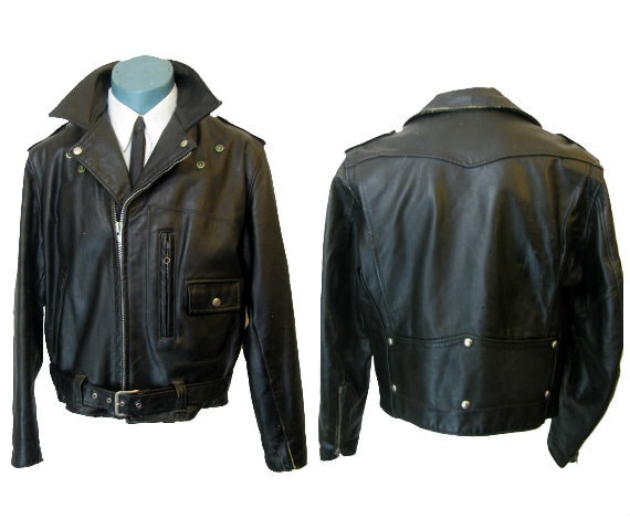 60'SOAKBROOKSPORTSWEARBIKERLEATHERJACKET