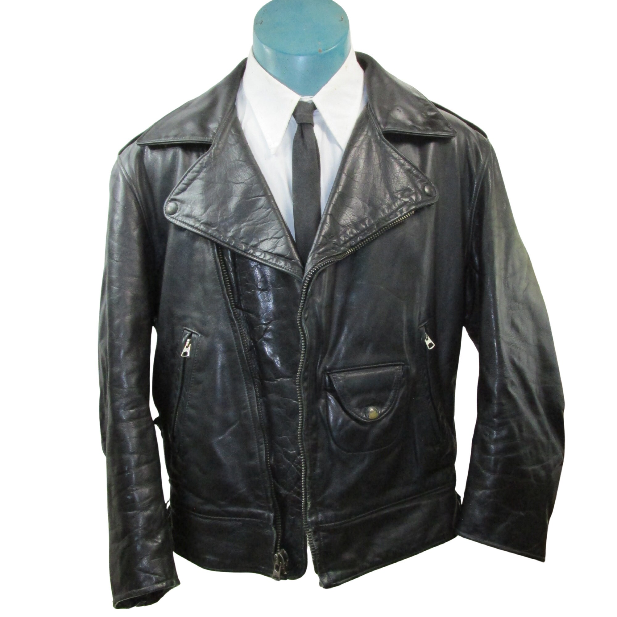 ジャケット・アウター SanFranciscoClothingMaker Leather Jacket F&H Men's Driver San Francisco John Tanner Gaming Genuine
