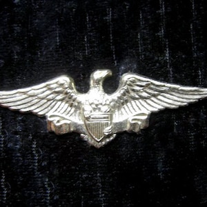 6 Pieces American Eagle Jewelry Stampings Six Pcs Chrome Silver Plated Brass Colonial Eagle Jewelry Making Findings 2 7/8 Inches Wide Charms