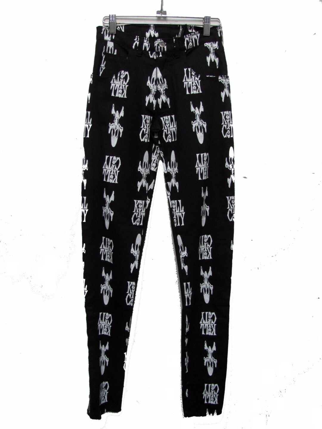 Vintage Lip Service Jeans Mens Black and White Kill City Skull Etsy