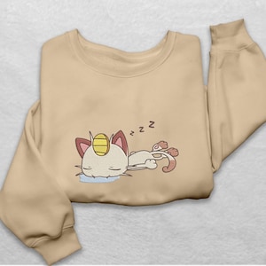 ニャース刺繍Tシャツ スウェットシャツ パーカー スリーピングスウェットシャツ ファンへのギフト