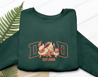 Dad Custom Evolution Embroidered Shirt Eeveelution Family T-shirt Sweatshirt Hoodie Anime Gaming Gifts