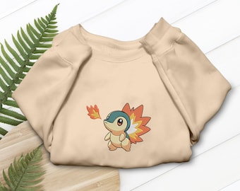 Camiseta, sudadera y sudadera con capucha bordadas de Cyndaquil - Regalos Evolution para fans