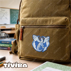 Lugia Broderad Tygmärke Kanto Legendary Bird Anime Stryk-på Broderi Tygmärken