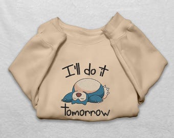 Sleeping Anime Embroidered T-shirt Sweatshirt Hoodie Friend Sweatshirt Gifts For Fans