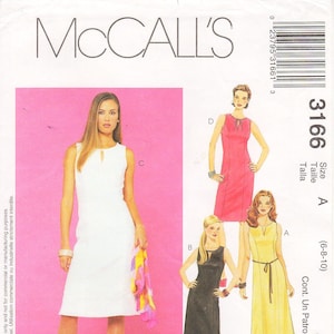 Sz 6/8/10 - McCalls Dress Pattern 3166 - Misses&#39; Princess Seam Dress in Two Lengths - Easy McCall&#39;s Patterns