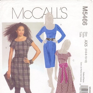 Pick Your Size - McCall&#39;s Dress Pattern M5466 - Misses&#39; Scoop Neck Dress, Belt and Sash in Three Variations - McCall&#39;s Pattern
