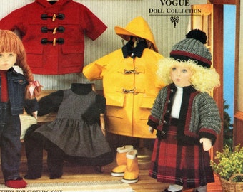 Vogue 18 Inch Doll Winter Wardrobe Pattern: Coat, Hat, Boots (8556)