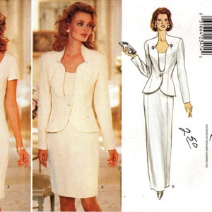 Sz 6/8/10 - Butterick 4432 by RIMINI - Misses&#39; Lined, Raised-Neck Jacket & Close-Fitting, Lined, Scoop Neck, Princess Seam Dress - 2 Lengths