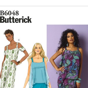Scegli la tua taglia - Modello per abito Butterick B6048 - Abito attillato da donna, con spalline e sovrapposizione - Modelli Butterick