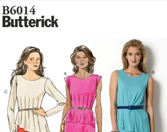 Butterick Dress Pattern B6014: Misses' Peplum Dress - U-Pick Size