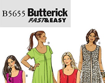 バタリック ソーイングパターン B5655: フレアドレス、トップス、クロップドパンツ (サイズ 8-16)