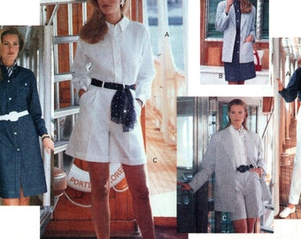 Patrón de costura Vogue 2821: Chaqueta, vestido, shorts y pantalones para señoras (talla 12/14/16)