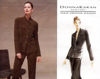 Sz 8/10/12 - Vogue Separates Pattern 2165 by DONNA KARAN - Misses' Fitted Jacket, Bias Skirt & Tapered Pants - Vogue American Designer