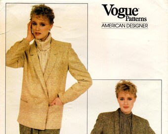Vintage Anne Klein Vogue 2985 Jacket Pattern, Size 8 - OOP
