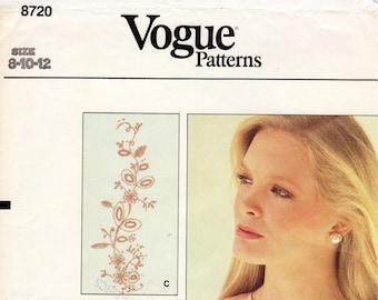 Vogue-naaipatroon 8720: blouse juffrouw met borduurmotieven (Sz 8/10/12)