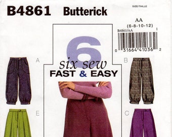 Pick Your Size - Butterick Pants Pattern B4861 - Misses' Wide Leg Pants, Knickers and Gaucho Pants in Six Variations - Butterick Patterns
