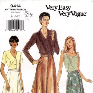 Sz 8/10/12 - Vogue Skirt Pattern 9414 - Misses&#39; A-Line or Slightly Flared Skirt in Three Variations - Vogue Easy Options Pattern