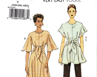 Pick Your Size - Vogue Separates Pattern V9363/R10102 - Misses&#39; Tie Front Tunic or Dress and Tapered Pants - Very Easy Vogue Pattern