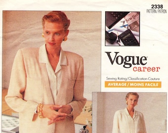 Sz 14/16/18 - Vogue Pattern 2338 by TAMOTSU - Misses' Loose-Fitting Jacket, Blouse/Shirt & Front Pleated Pants - Vogue Career