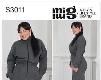 Patron de la combinaison Mimi G Simplicity S3011 : jambe large en maille, tailles 10-18