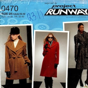 Simplicity Sewing Pattern 0470/2311 - Misses&#39; Coat in Two Lengths w/Collar/Sleeve/Belt Variations - Sz 14/16/18/20/22