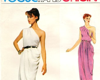 Wykrój krawiecki Vogue Vintage Givenchy 2307: sukienka na jedno ramię, rozmiar 12