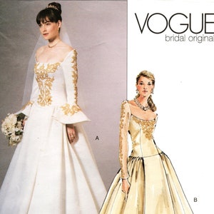 Pick A Size - Vogue Wedding Dress Pattern P928 - Misses&#39; Scoop Neck, Princess Seams, Dropped Waist, Dress in Two Options - Vogue Bridal