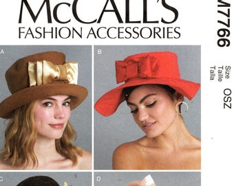 Naaipatroon McCall's Hat M7766: strik- en bloemaccenten - alle maten