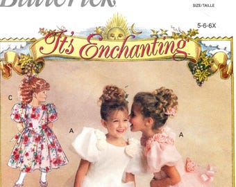 Molde Butterick 6548: Vestido infantil para daminha de honra/ocasiões especiais em três opções (tamanhos 5/6/6X)