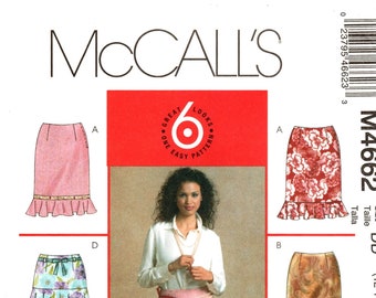 McCall's Skirt Pattern M4662: Ruffle Detail, Size 12-18