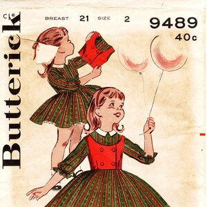 Vintage 60er Jahre Butterick 9489 Mädchen Tiroler Kleid Schnittmuster