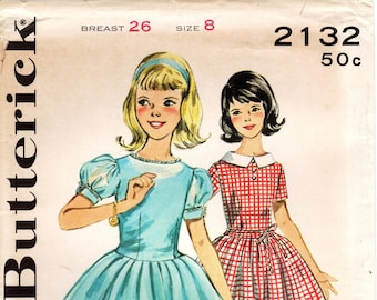 1960年代 バタリック女子ドレスパターン 2132 - サイズ8（胸囲26インチ）
