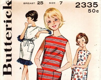 Vintage jaren 60 Butterick 2335 meisjesjurkpatroon