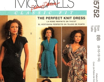 McCall's M5752 Knit Dress Sewing Pattern with Pleating (Size 8/10/12/14)
