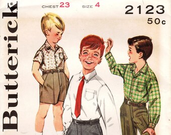 ヴィンテージ 60年代 バタリック 2123 ボーイズシャツ＆パンツパターン - サイズ4