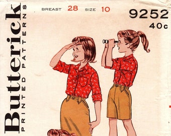 Vintage 60s Butterick 9252 Girls' Sportswear Schnittmuster: Grösse 10, 72cm
